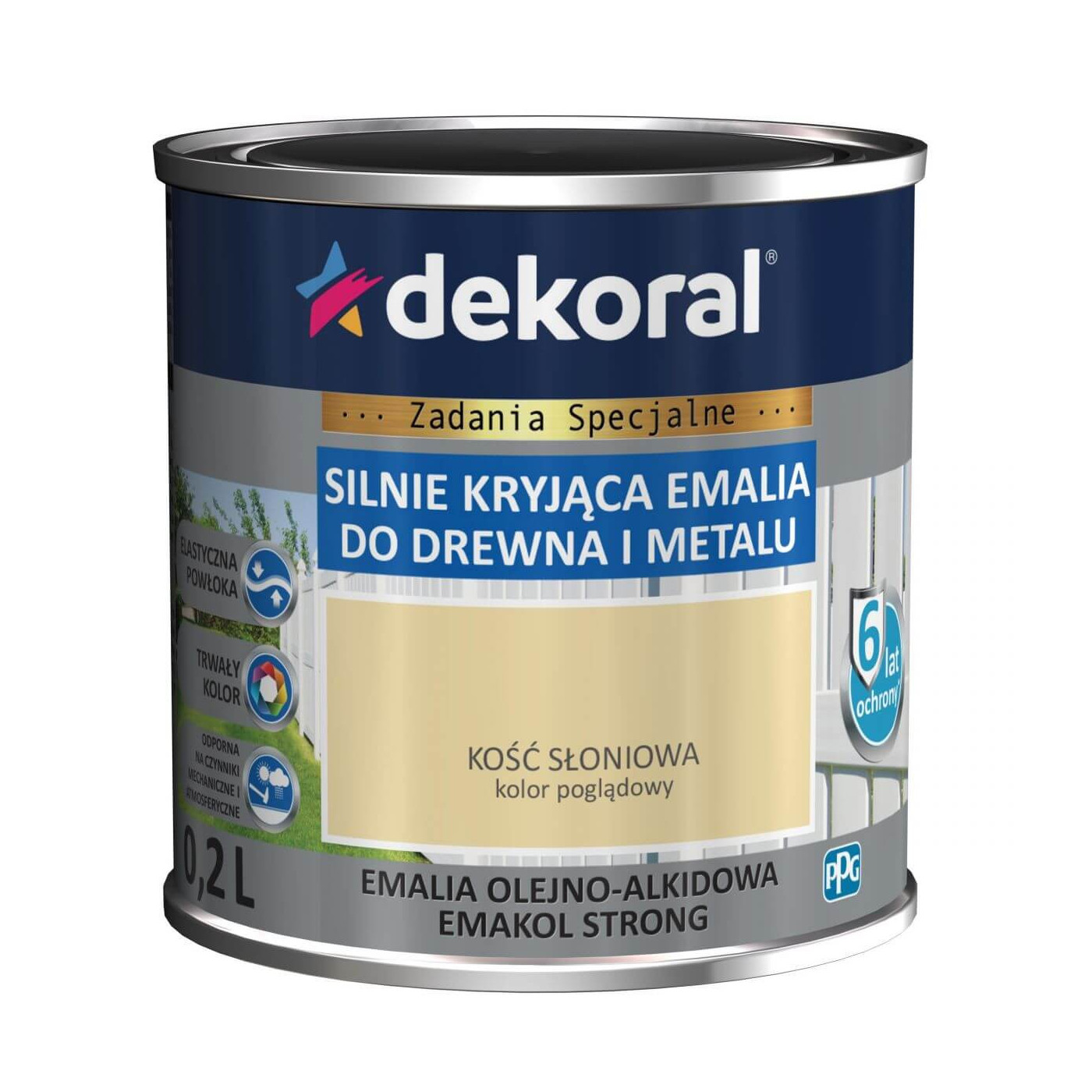 Emalia Olejno-Alkidowa Emakol Strong Kość Słoniowa 0,2L Dekoral
