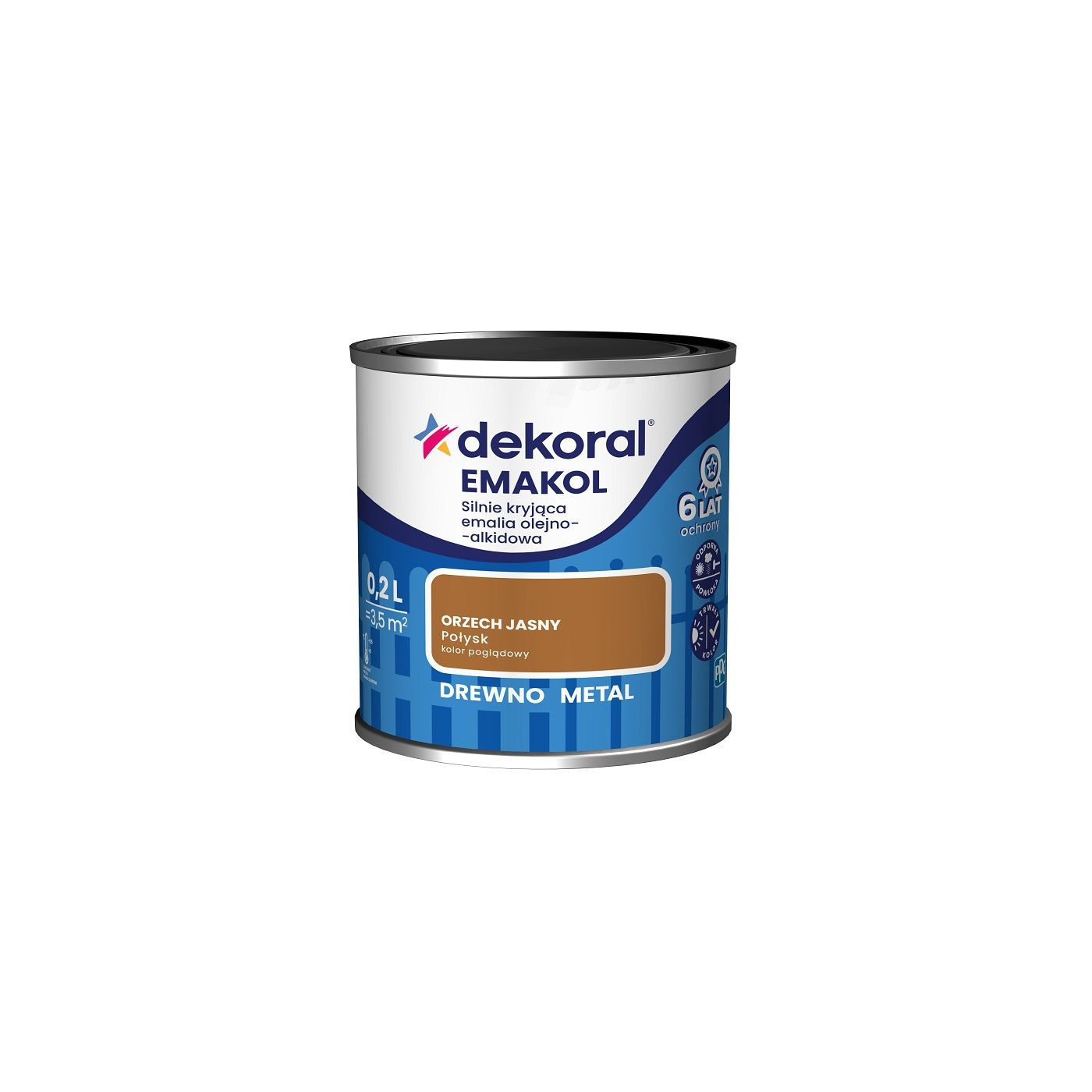 Emalia Olejno-Alkidowa Emakol Strong Orzech Jasny 0,2L Dekoral