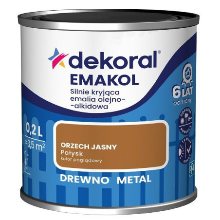 Emalia Olejno-Alkidowa Emakol Strong Orzech Jasny 0,2L Dekoral