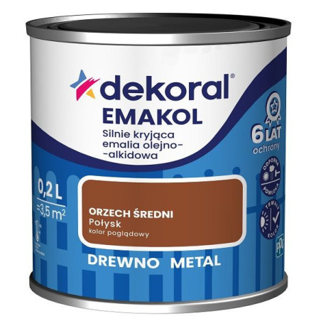 Emalia Olejno-Alkidowa Emakol Strong Orzech Średni 0,2L Dekoral