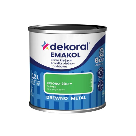 Emalia Olejno-Alkidowa Emakol Strong Zielono-Żółty 0,2L Dekoral