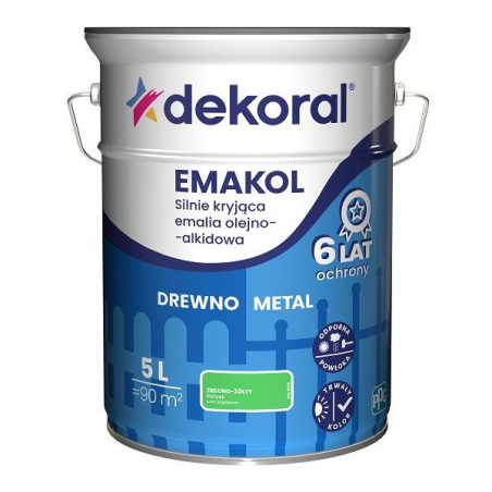 Emalia Olejno-Alkidowa Emakol Strong Zielono-Żółty 5L Dekoral
