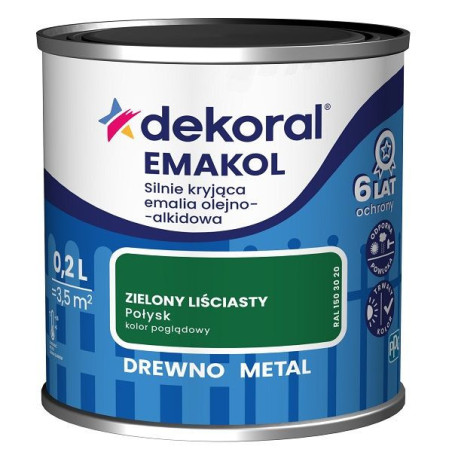 Emalia Olejno-Alkidowa Emakol Strong Zielony Liściasty 0,2L Dekoral