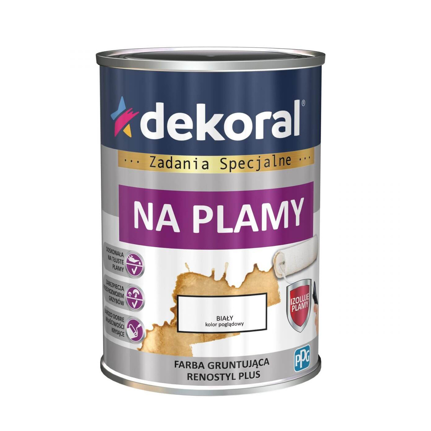 Farba Gruntująca Renostyl Plus Biała Mat 0,9L Dekoral