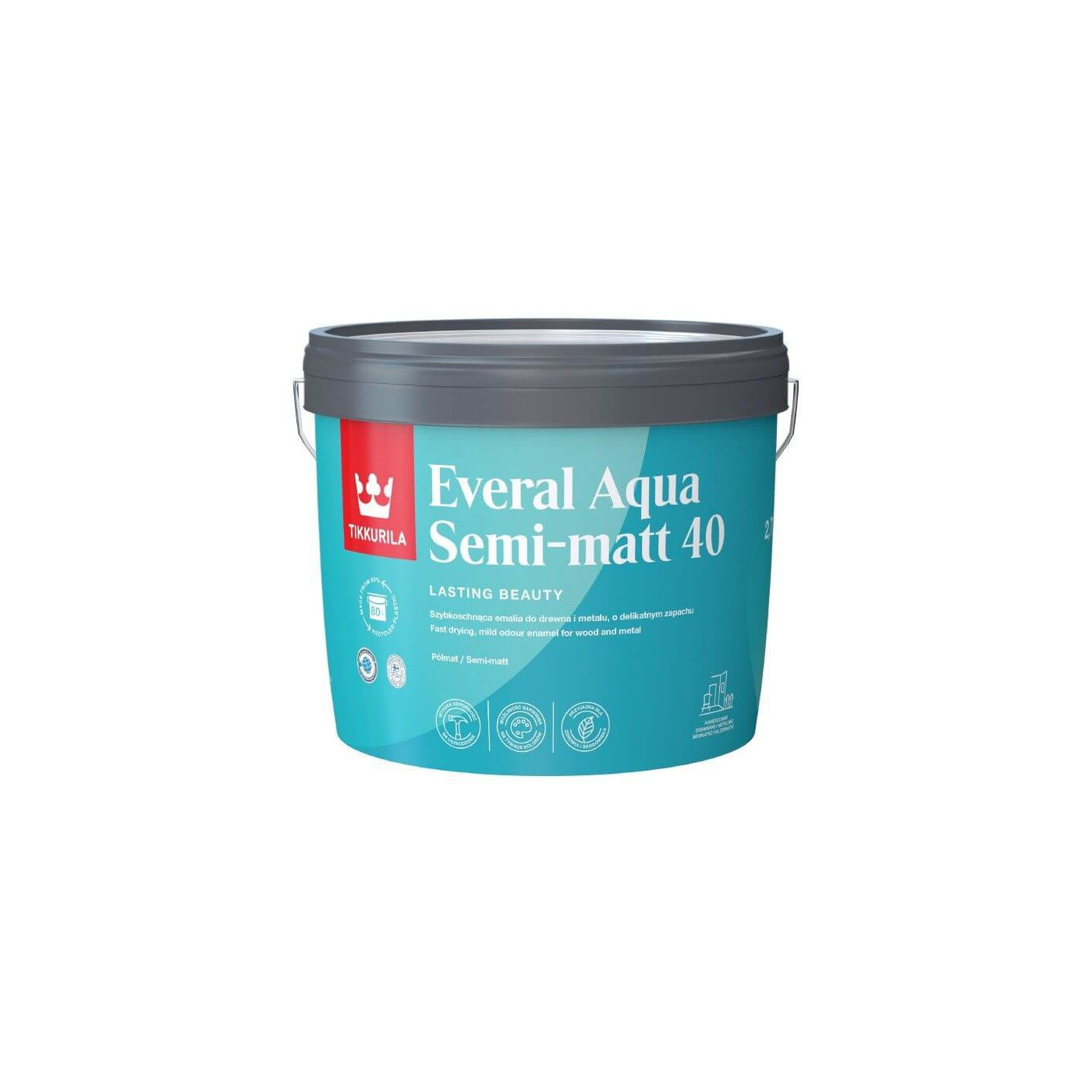Emalia Akrylowa Everal Aqua Semi Mat 9L Baza-A Tikkurila