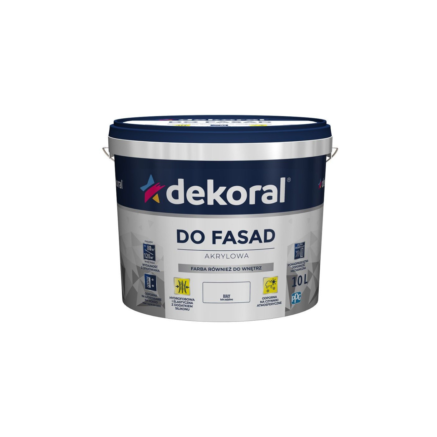 Farba Akrylowa Do Fasad Polinit Biała 10L Dekoral