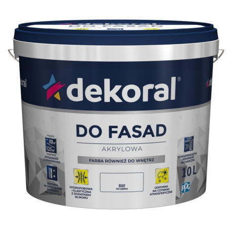 Farba Akrylowa Do Fasad Polinit Biała 10L Dekoral