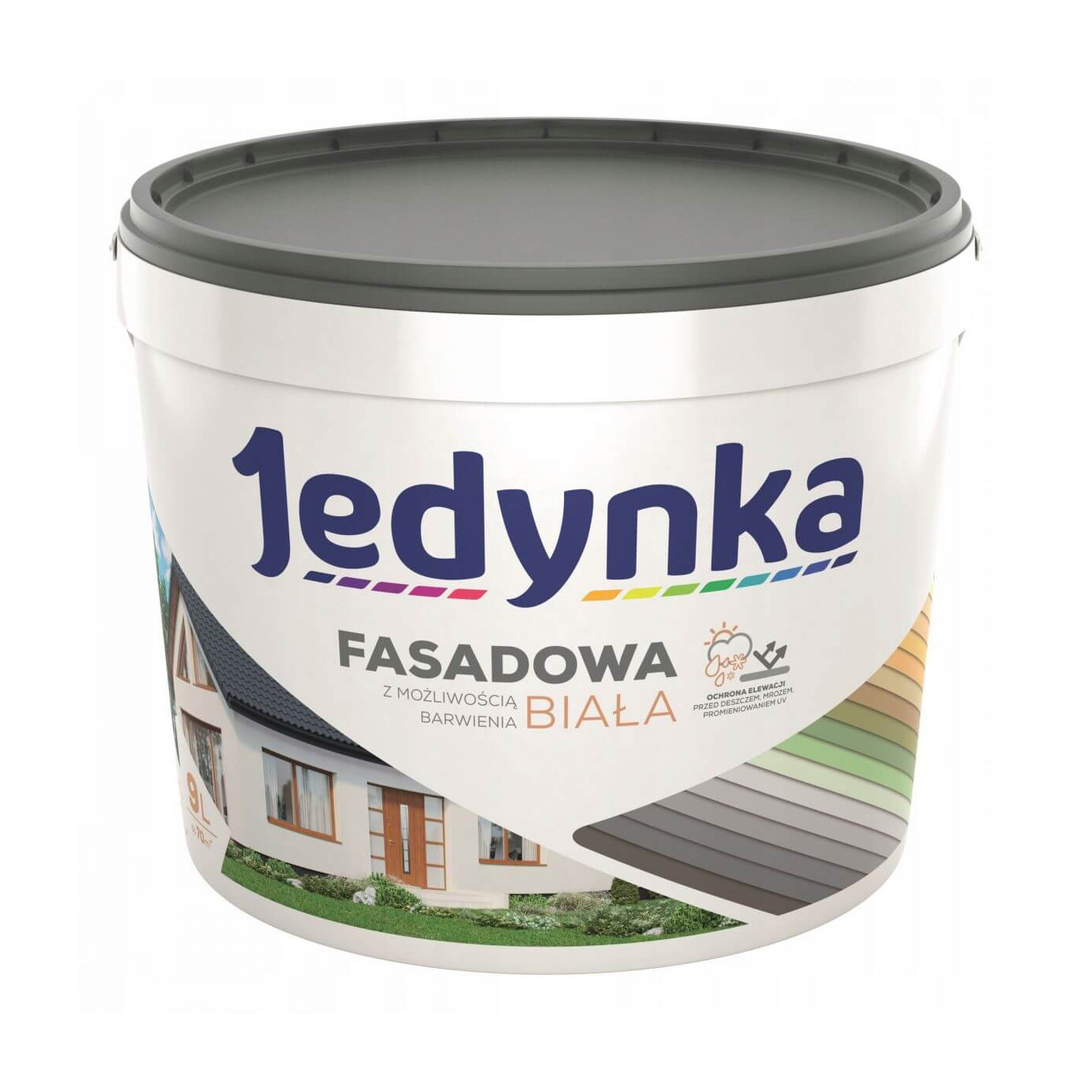 Farba Akrylowa Jedynka Fasadowa Biała Baza 9L Jedynka