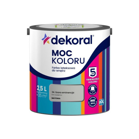 Farba Moc Koloru Szara Eminencja 2,5L Dekoral