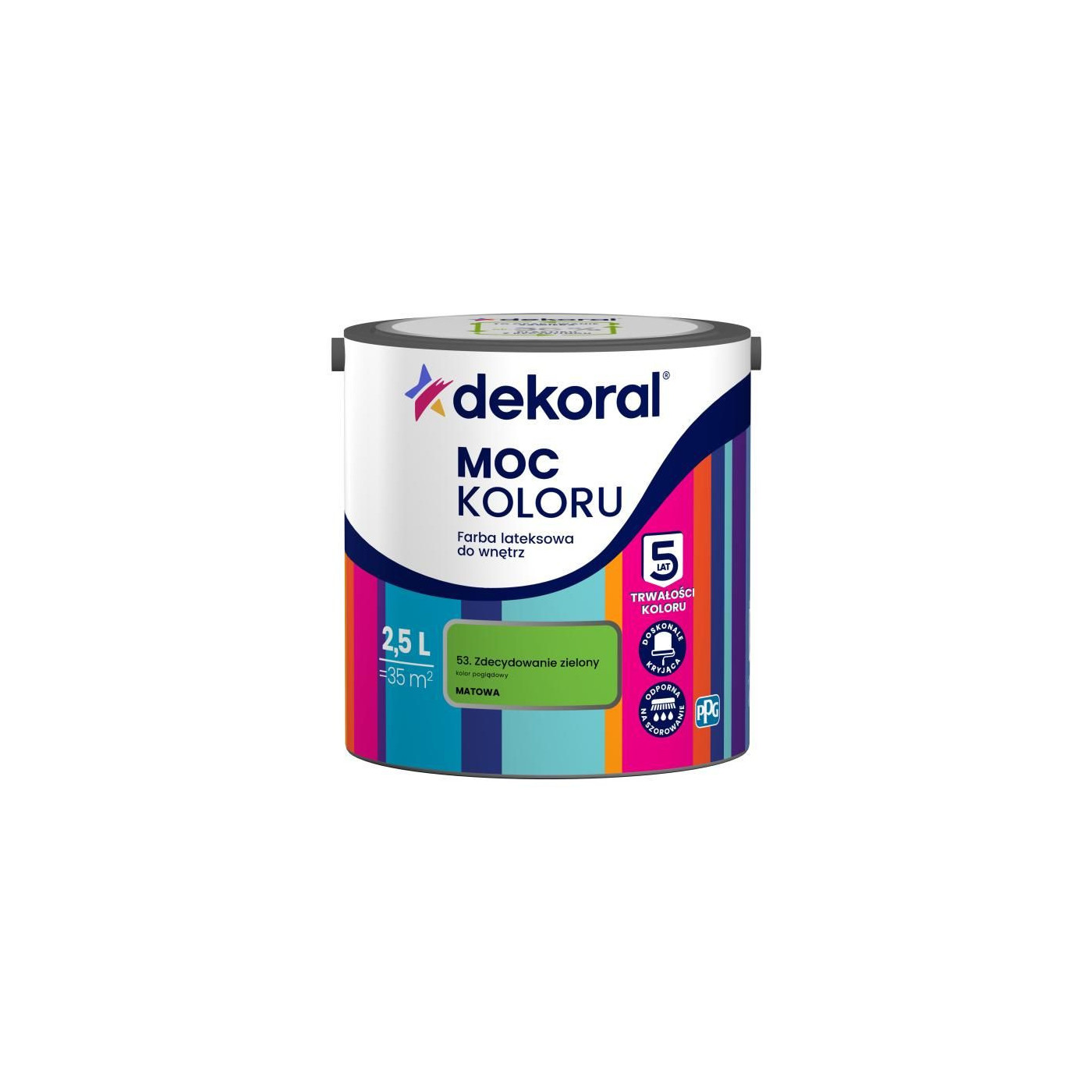 Farba Moc Koloru Zdecydowanie Zielony 2,5L Dekoral