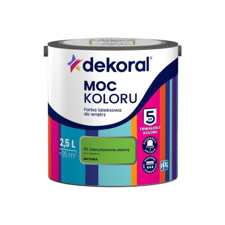 Farba Moc Koloru Zdecydowanie Zielony 2,5L Dekoral