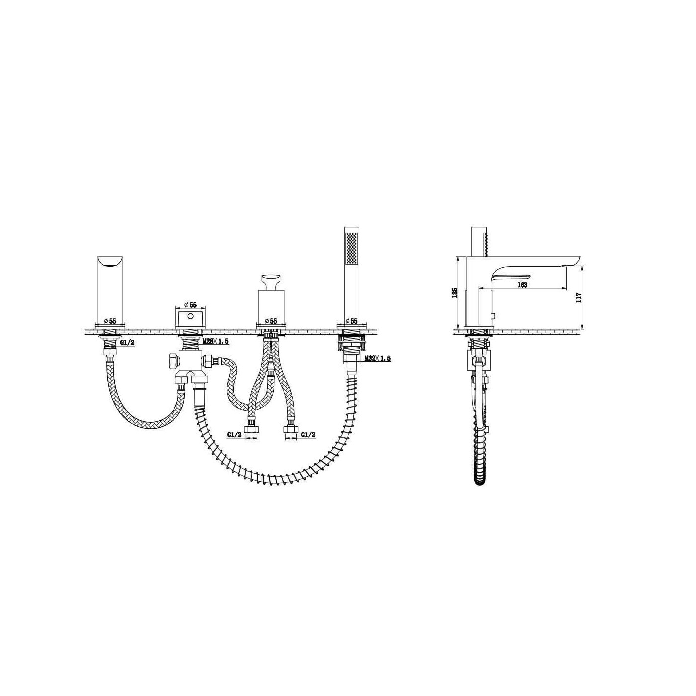 Bateria Wannowa Experience Gold QB244EGD Kohlman