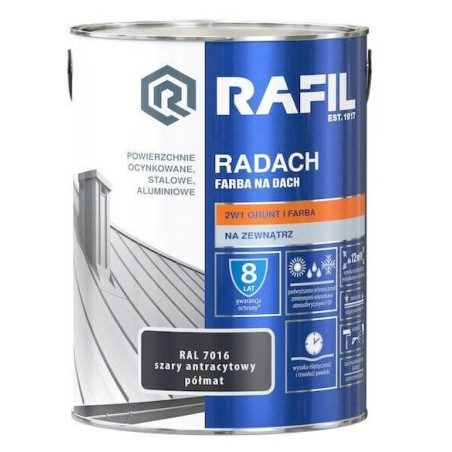 Farba Na Dach Radach 5L Antracyt Półmat RAL 7016 Rafil