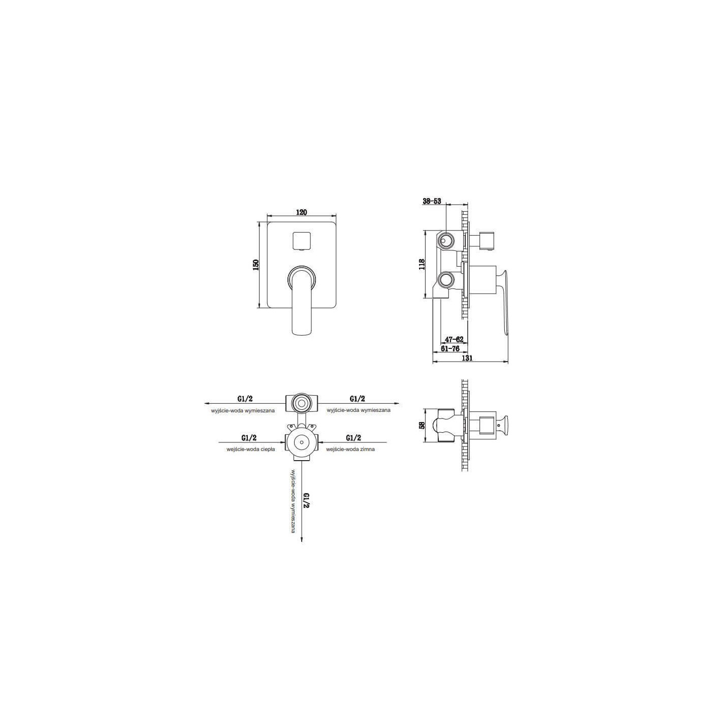 Bateria Wannowa Experience Gold QW211EGD Kohlman