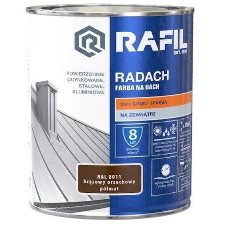 Farba Na Dach Radach 10L Brązowy Orzech RAL 8011 Rafil
