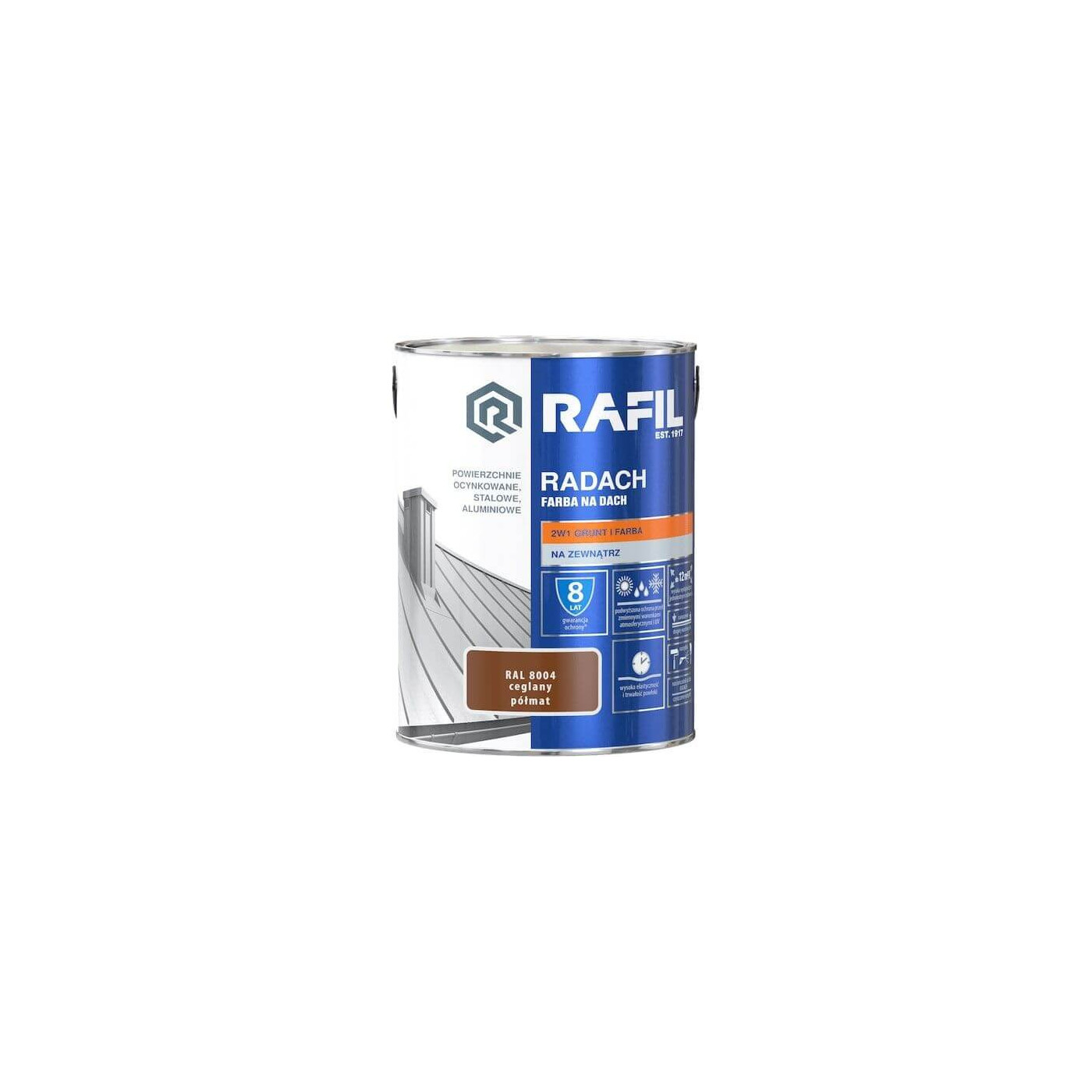 Farba Na Dach Radach 5L Ceglany RAL 8004 Rafil