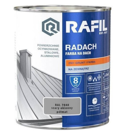 Farba Na Dach Radach 0,75L Szary Okienny RAL 7040 Rafil