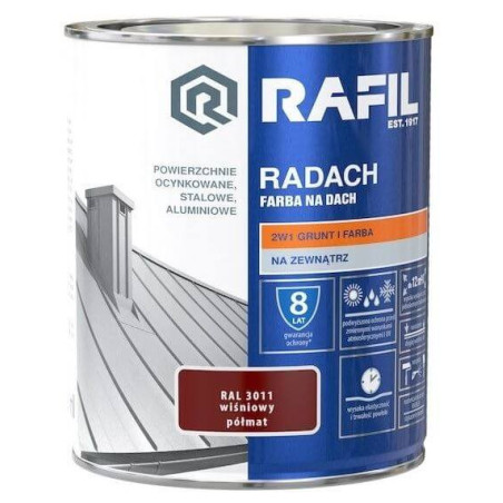 Farba Na Dach Radach 5L Wiśniowy RAL 3011 Rafil