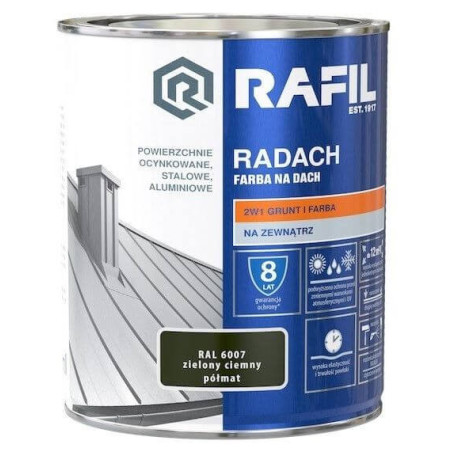 Farba Na Dach Radach 5L Zielony Ciemny RAL 6007 Rafil