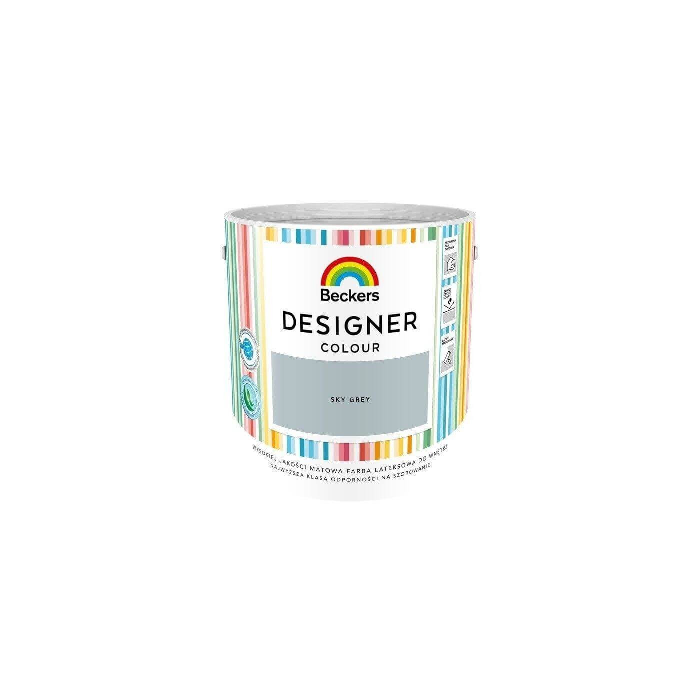 Farba Lateksowa Designer Colour 2,5L Sky Grey Beckers