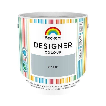 Farba Lateksowa Designer Colour 2,5L Sky Grey Beckers