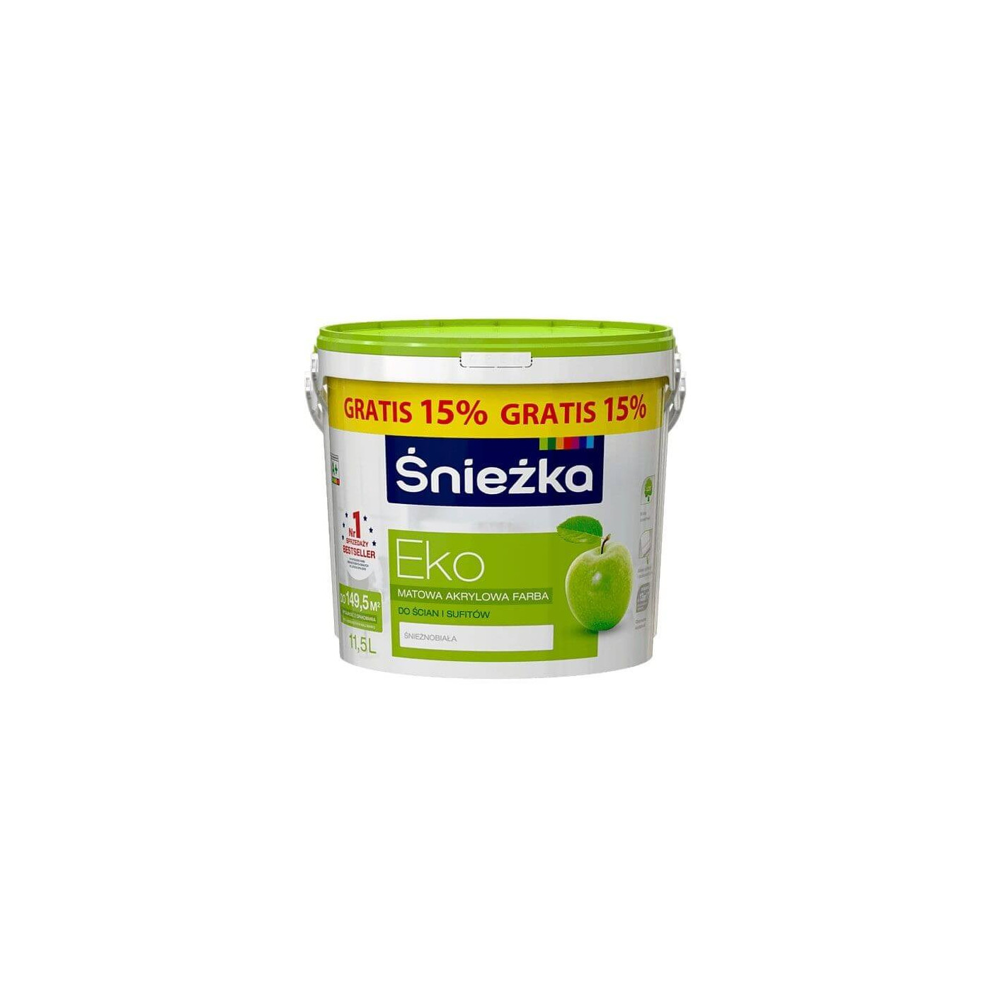 Emulsja Akrylowa Śnieżka Eko 10L + 15% Biała Śnieżka