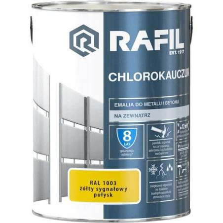 Emalia Chlorokauczukowa Żółty Sygnałowy RAL1003 5L Rafil
