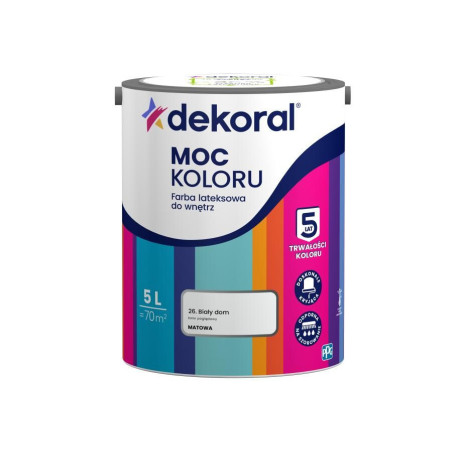 Farba Moc Koloru Biały Dom 5L Dekoral