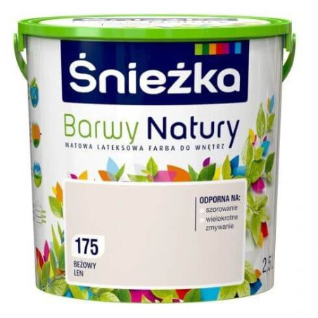 Farba Lateksowa Barwy Natury Beżowy Len 2.5L 175 Śnieżka