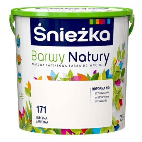 Farba Lateksowa Barwy Natury Mleczna Bawełna 2.5L 171 Śnieżka