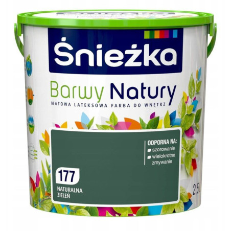 Farba Lateksowa Barwy Natury Naturalna Zieleń 2.5L 177 Śnieżka