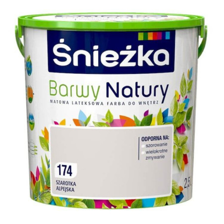 Farba Lateksowa Barwy Natury Szarotka Alpejska 2.5L 174 Śnieżka