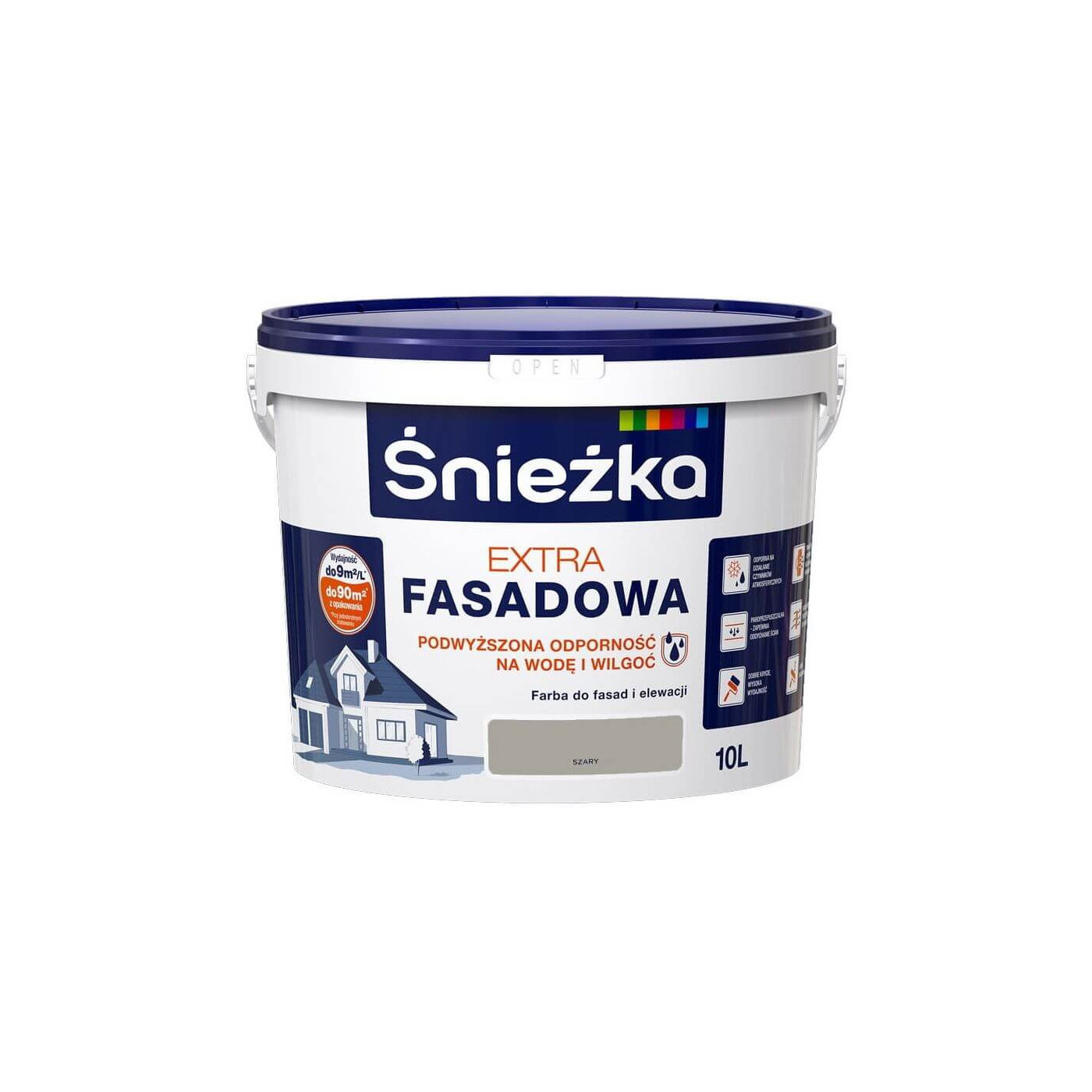 Farba Fasadowa Extra Szara 10L Śnieżka