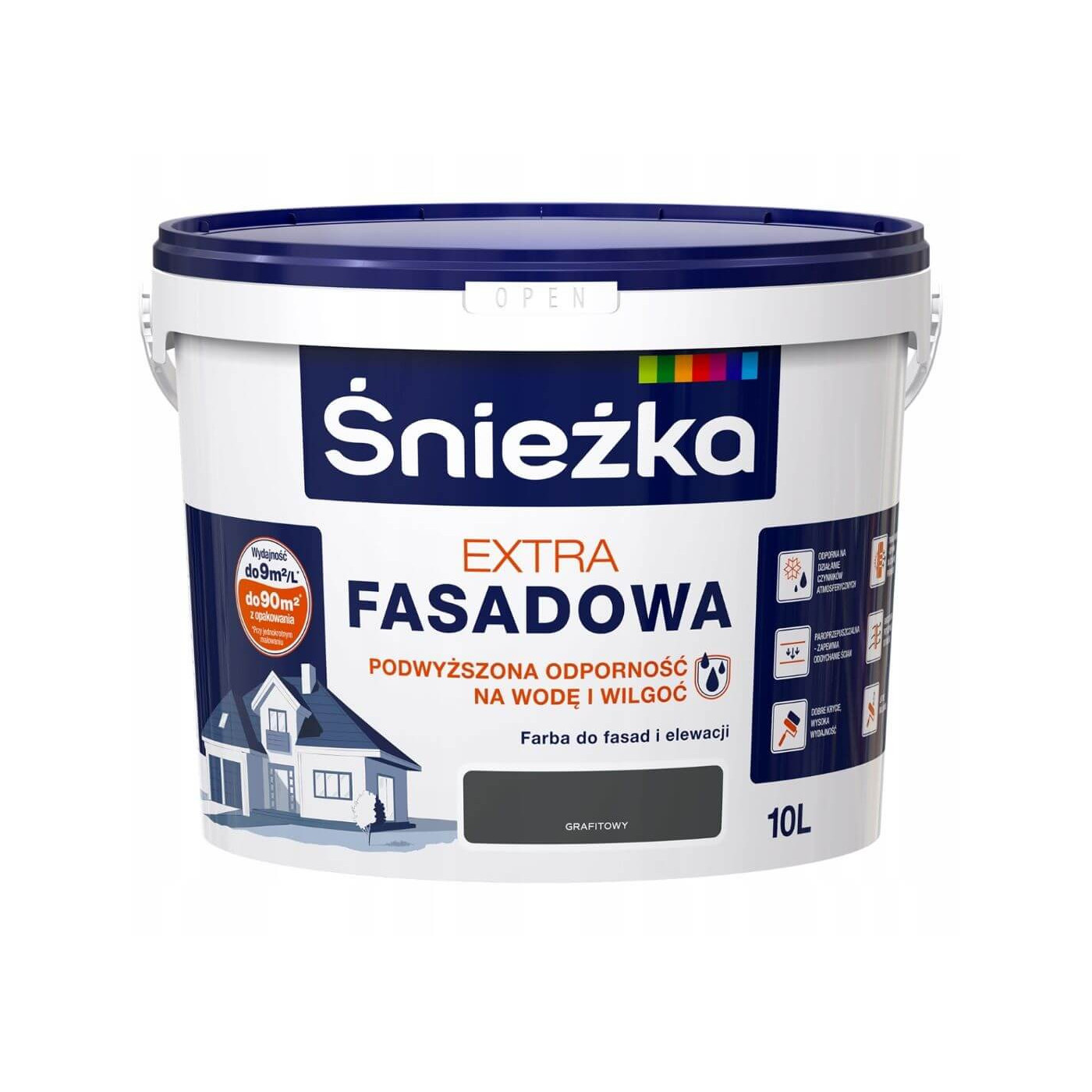 Farba Fasadowa Extra Grafitowa 1L Śnieżka