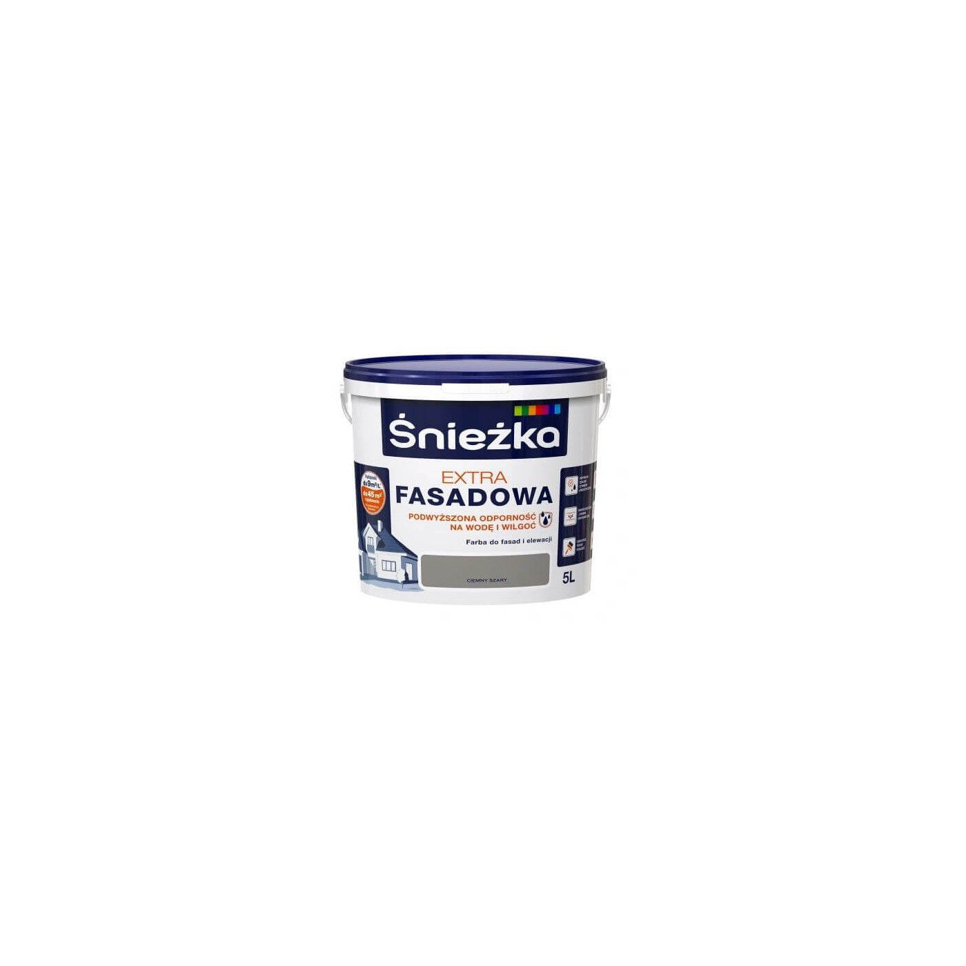 Farba Fasadowa Extra Szary Ciemny 5L Śnieżka