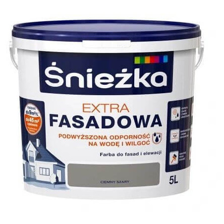 Farba Fasadowa Extra Szary Ciemny 5L Śnieżka