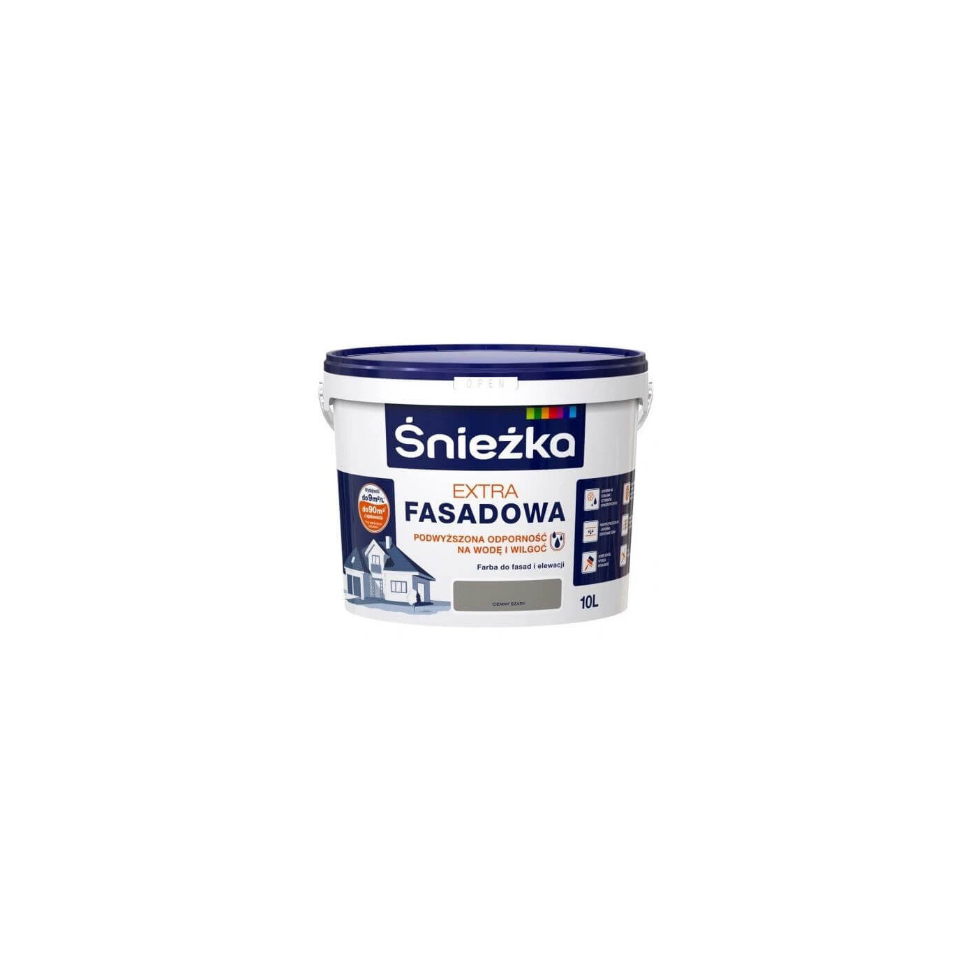 Farba Fasadowa Extra Ciemny Szary 10L Śnieżka