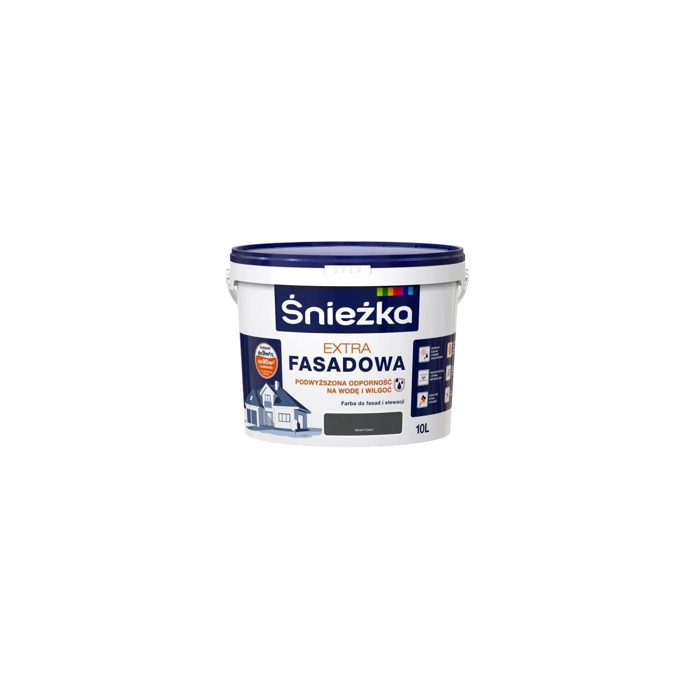 Farba Fasadowa Extra Grafitowy 10L Śnieżka