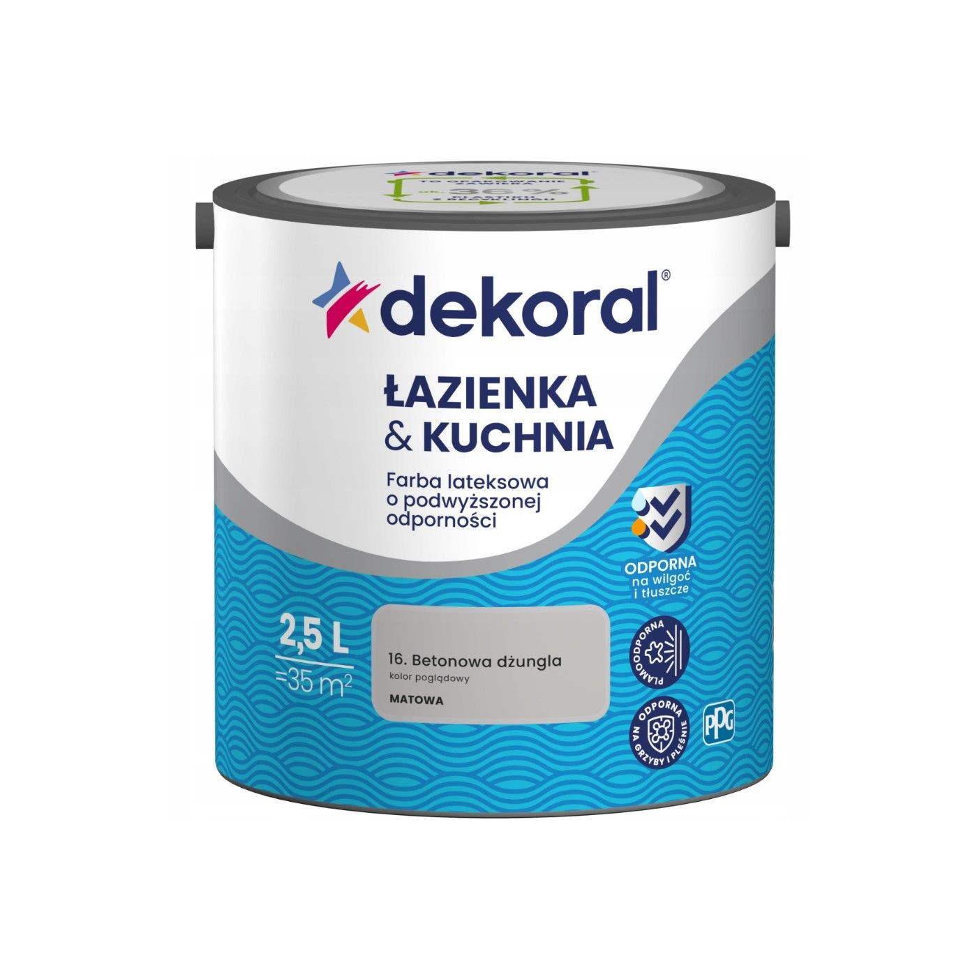 Farba Lateksowa Łazienka&Kuchnia Betonowa Dżungla 2,5L Dekoral