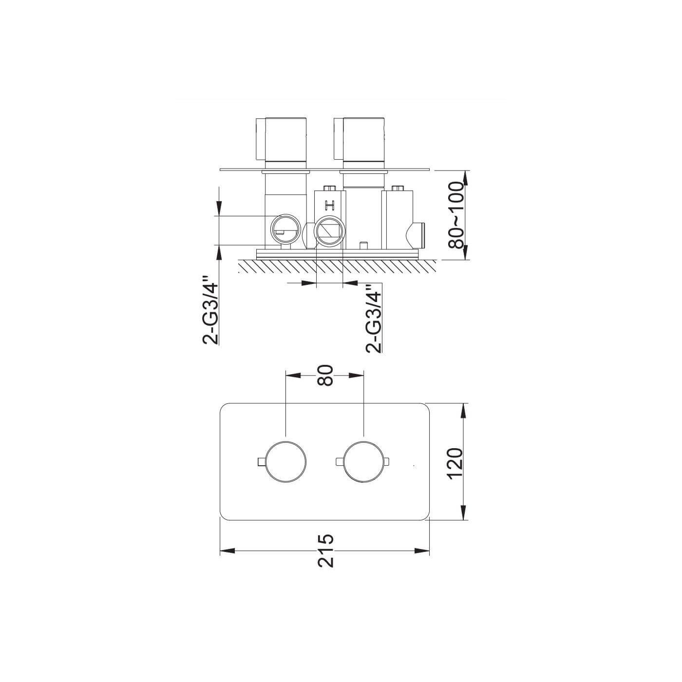 Bateria Wannowa Termostatyczna Experience Black QW432EB Kohlman