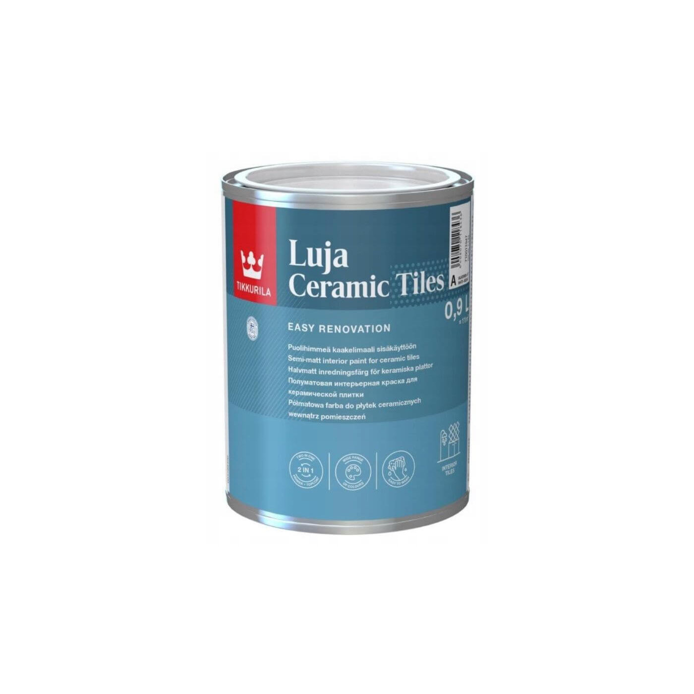 Farba Do Płytek Ceramicznych Luja Ceramic Tiles Baza A 0,9L Tikkurila