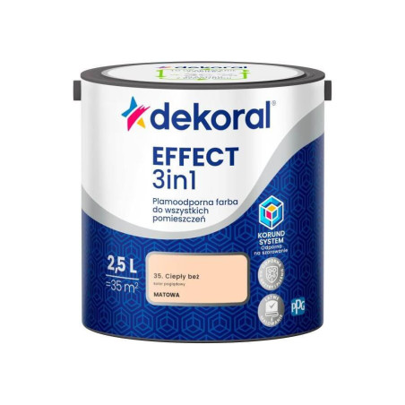 Farba Lateksowa Plamoodporna Effect 3IN1 2.5L Ciepły Beż Dekoral