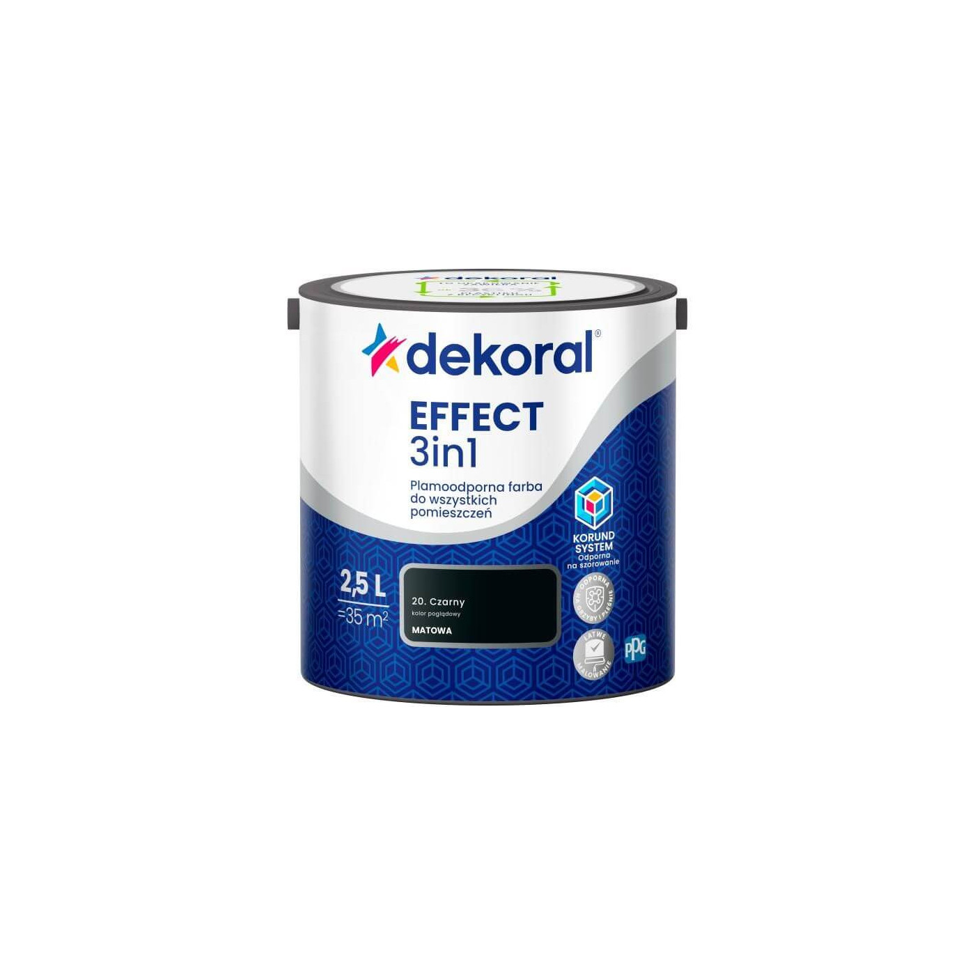 Farba Lateksowa Plamoodporna Effect 3IN1 2.5L Czarny Dekoral