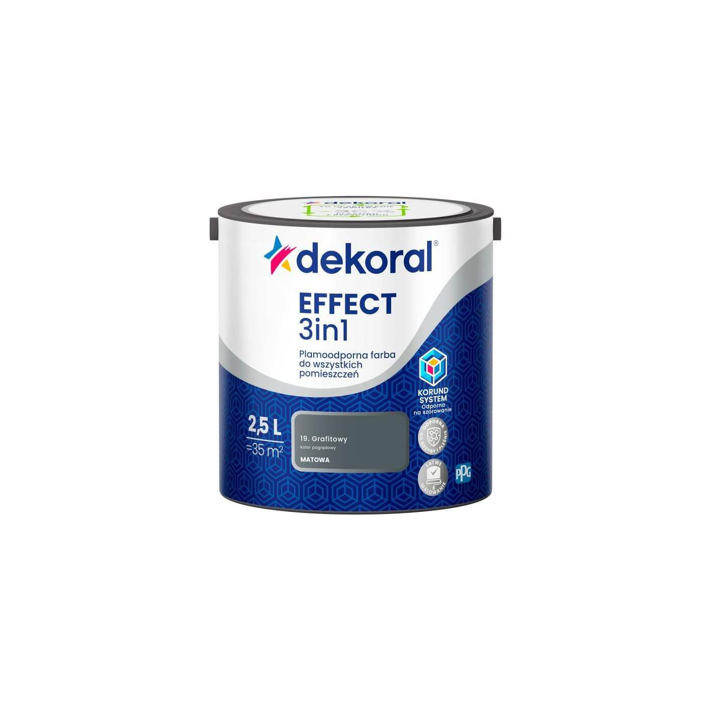 Farba Lateksowa Plamoodporna Effect 3IN1 2.5L Grafitowy Dekoral