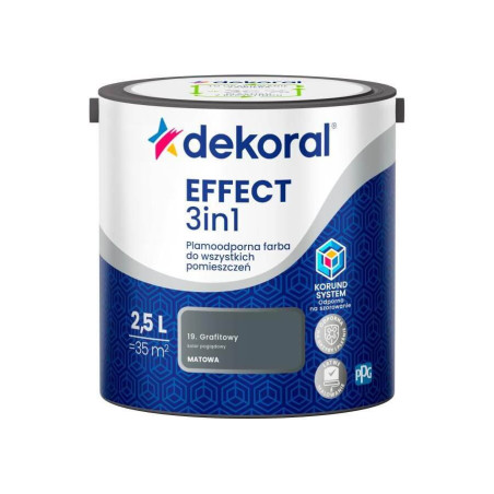 Farba Lateksowa Plamoodporna Effect 3IN1 2.5L Grafitowy Dekoral
