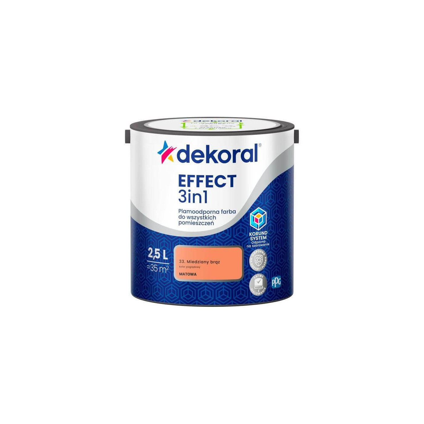 Farba Lateksowa Plamoodporna Effect 3IN1 2.5L Miedziany Brąz Dekoral