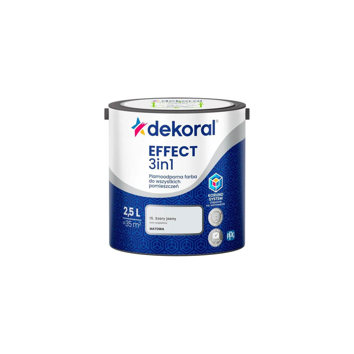 Farba Lateksowa Plamoodporna Effect 3IN1 2.5L Szary Jasny Dekoral