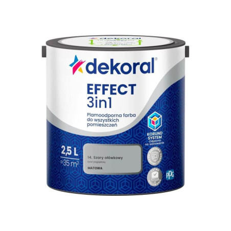 Farba Lateksowa Plamoodporna Effect 3IN1 2.5L Szary Ołówkowy Dekoral