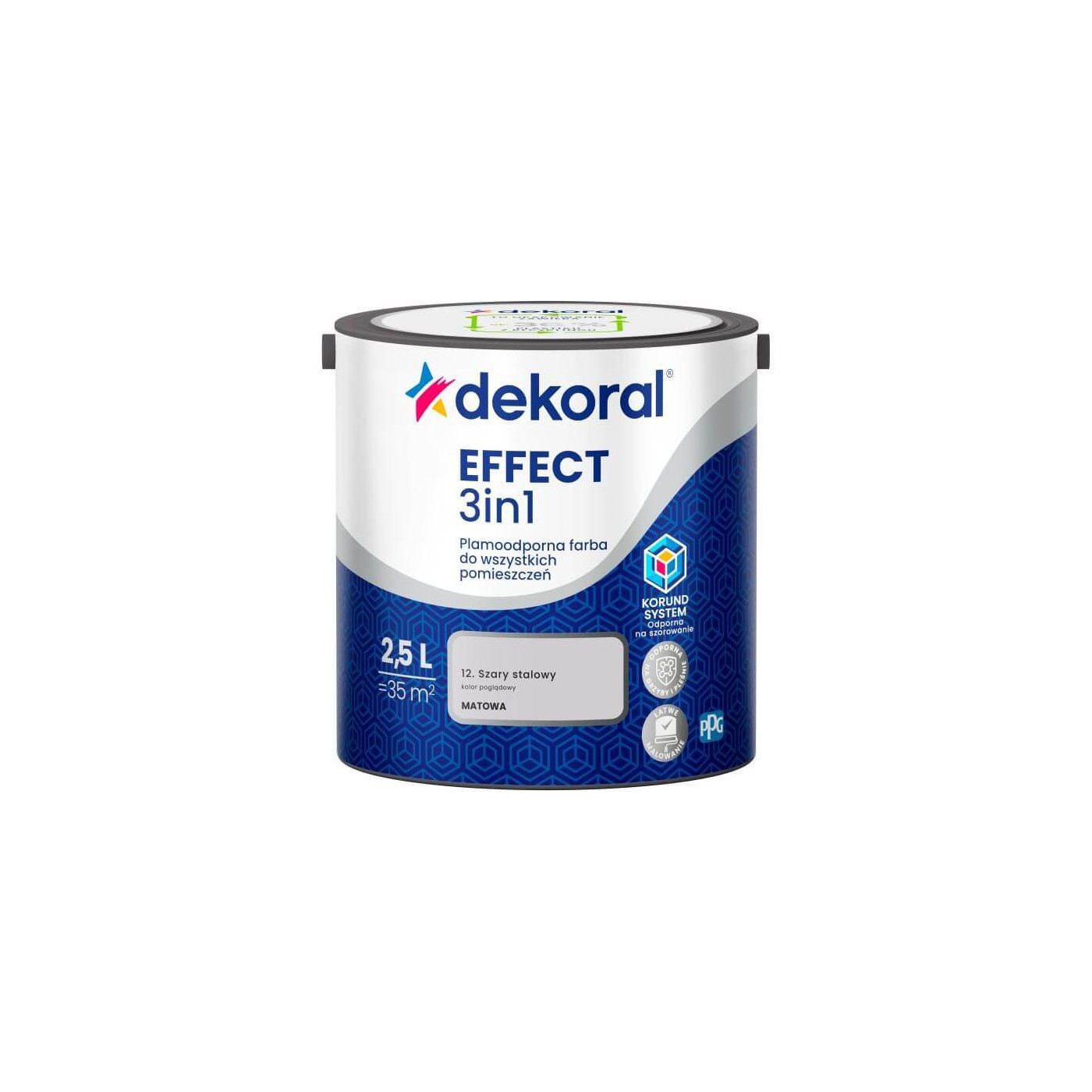 Farba Lateksowa Plamoodporna Effect 3IN1 2.5L Szary Stalowy Dekoral