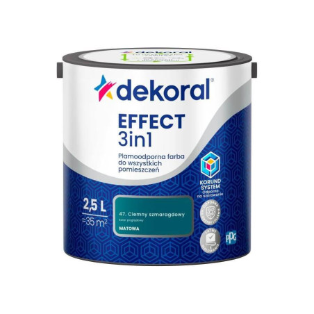 Farba Lateksowa Plamoodporna Effect 3IN1 2.5L Szmaragdowy Dekoral